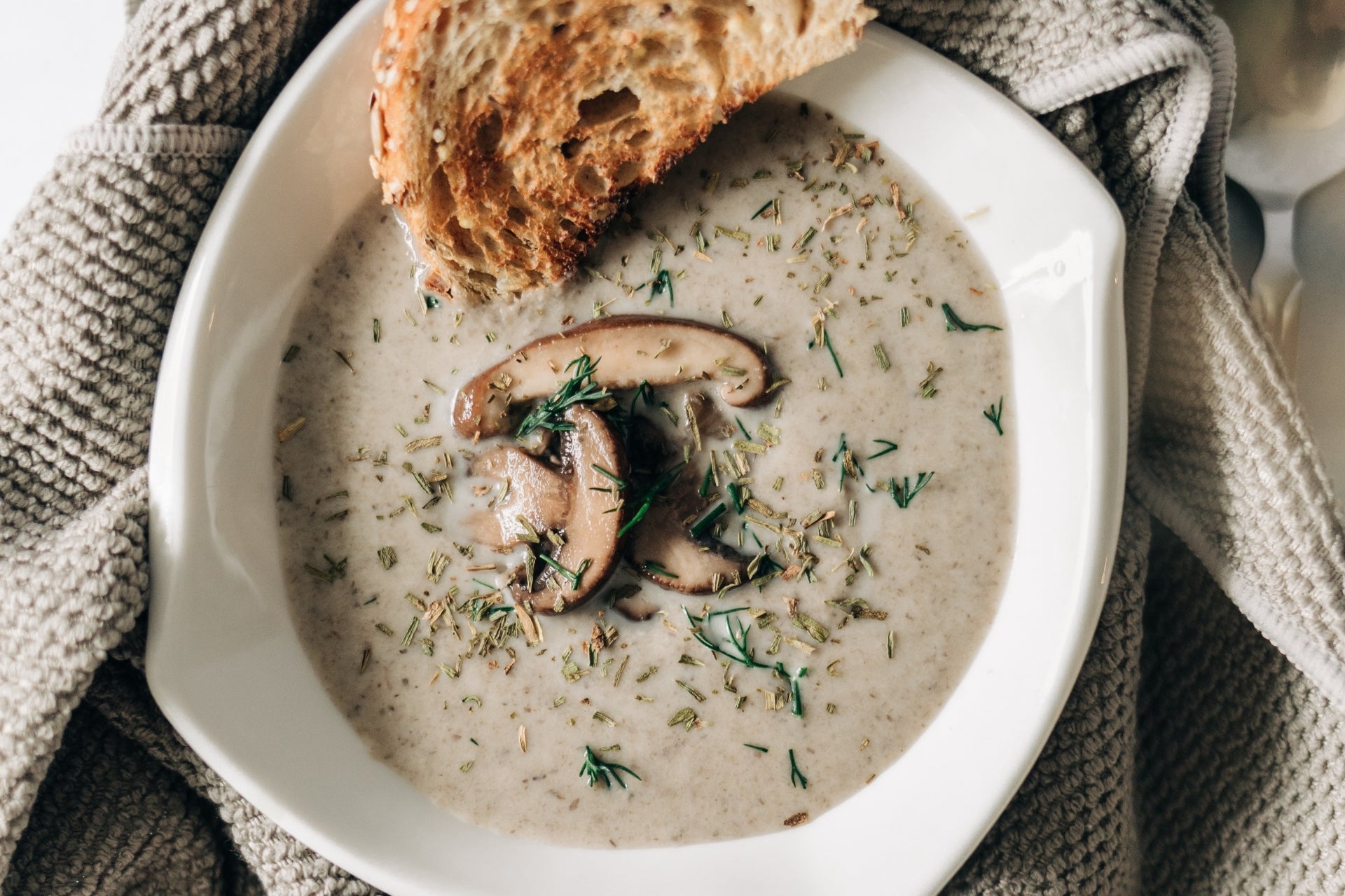 Herby mushroom soup